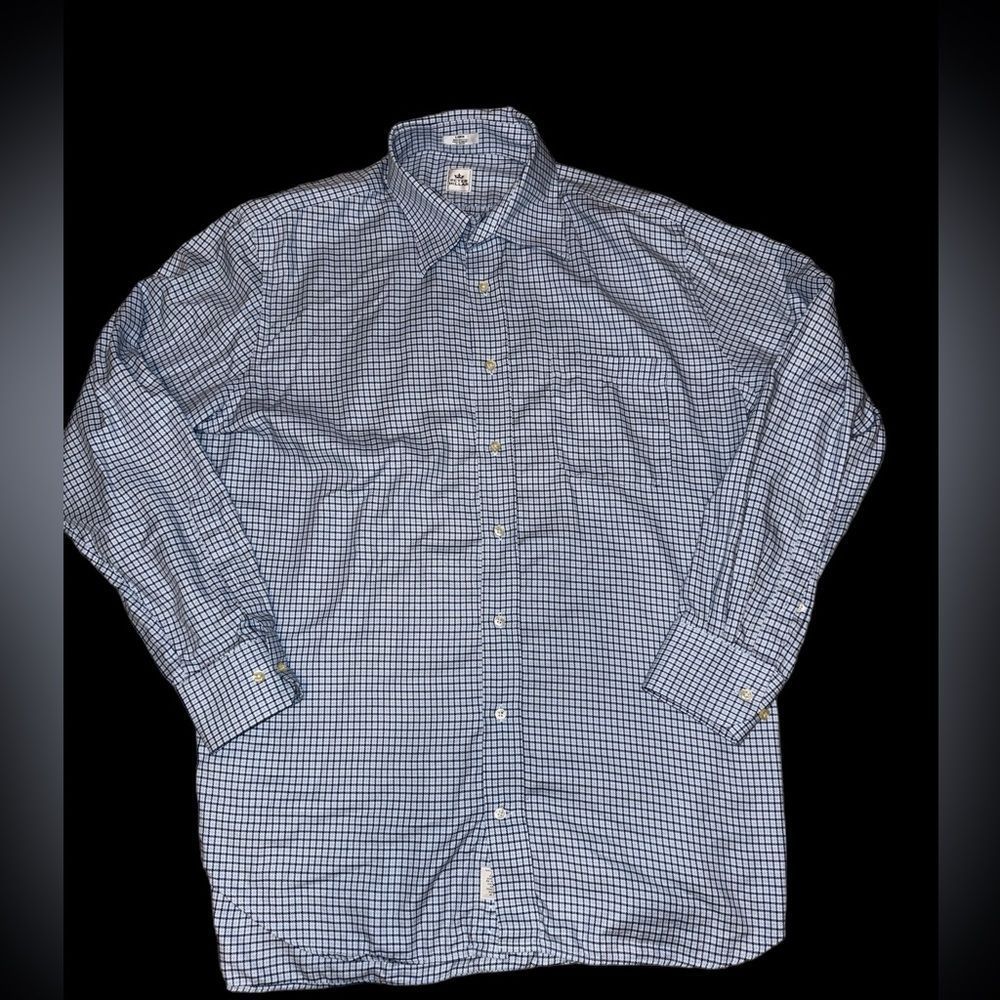 Peter Millar Blue Mens Size Large Striped Button‎ Up Long Sleeve Greens Masters - Picture 5 of 11